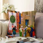 Osmanlı Desenli Dijital Baskılı Dekoratif Raşel Kadife Yastık Kırlent Kılıfı Realhomes