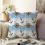 - Sonil-K289-Gorsel - Realhomes  Çapa Ve Dümenli Denizci Temalı Dijital Baskılı Dekoratif Raşel Kadife Yastık Kırlent Kılıfı Realhomes
