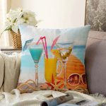 - Sonil-K3004-Gorsel - Realhomes Summer Sahil Tasarımlı Dijital Baskılı Raşel Kadife Yastık Kırlent Kılıfı Realhomes