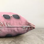 Pembe Zeminde Gold ve Leaf Özel Tasarım Şönil Yastık Kırlent Kılıfı Realhomes