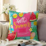 - Sonil-K3098-Gorsel - Realhomes  Hello Summer Özel Tasarımlı Modern Dijital Raşel Kadife Yastık Kırlent Kılıfı Realhomes