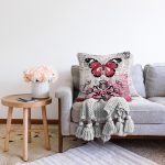 - Sonil-K31-Gorsel-1 - Realhomes  Kelebek Tasarımlı Dijital Baskılı Dekoratif Modern Raşel Kadife Yastık Kırlent Kılıfı Realhomes