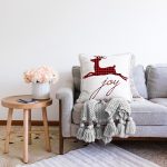 - Sonil-K3359-Gorsel-1 - Realhomes Geyik Çizimli Modern Dijital Baskılı Raşel Kadife Yastık Kırlent Kılıfı Realhomes