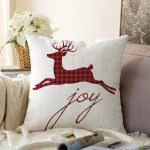 - Sonil-K3359-Gorsel - Realhomes Geyik Çizimli Modern Dijital Baskılı Raşel Kadife Yastık Kırlent Kılıfı Realhomes