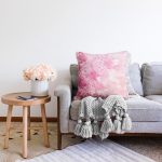 Pembe Kalp Ve Kelebek Temalı Dijital Baskılı Dekoratif Raşel Kadife Yastık Kırlent Kılıfı Realhomes