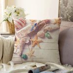 - Sonil-K3418-Gorsel - Realhomes  Deniz Yıldızları Özel Tasarımlı Dijital Baskılı Modern Raşel Kadife Yastık Kırlent Kılıfı Realhomes