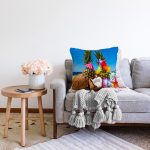 Sahilde Ananaslar Dijital Baskılı Modern Raşel Kadife Yastık Kırlent Kılıfı Realhomes