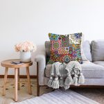 Realhomes Renkli Mozaik Desenli Dijital Baskılı Modern Raşel Kadife Yastık Kırlent Kılıfı Realhomes