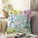 - Sonil-K3430-Gorsel - Realhomes  Özel Tasarım Paris Fashion Dijital Baskılı Modern Raşel Kadife Yastık Kırlent Kılıfı Realhomes