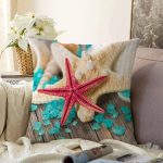 - Sonil-K3434-Gorsel - Realhomes  Renkli Deniz Yıldızları Özel Tasarımlı Modern Raşel Kadife Yastık Kırlent Kılıfı Realhomes