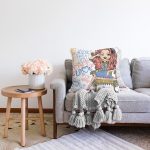 Peace Love Fashion Temalı Dijital Baskılı Modern Raşel Kadife Yastık Kırlent Kılıfı Realhomes