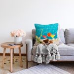 Summer Deniz Temalı Dijital Baskılı Modern Raşel Kadife Yastık Kırlent Kılıfı Realhomes