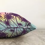 - Sonil-K3448-Gorsel-2 - Realhomes  Renkli Zeminde Palmiye Motifli Dijital Baskılı Modern Raşel Kadife Yastık Kırlent Kılıfı Realhomes