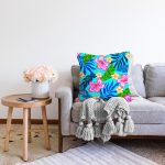 Turkuaz Zeminde Deniz Yıldızları Dijital Baskılı Modern Raşel Kadife Yastık Kırlent Kılıfı Realhomes