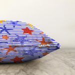 - Sonil-K3458-Gorsel-2 - Realhomes  Çizgili Mavi Deniz Yıldızı Özel Tasarım Dijital Baskılı Modern Raşel Kadife Yastık Kırlent Kılıfı Realhomes