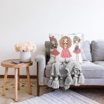 Best Friends Özel Tasarım Dijital Baskılı Modern Raşel Kadife Yastık Kırlent Kılıfı Realhomes