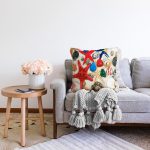 Renkli Deniz Canlıları Özel Tasarımlı Modern Raşel Kadife Yastık Kırlent Kılıfı Realhomes