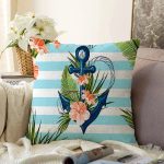 - Sonil-K3479-Gorsel - Realhomes Çapa Desenli Dijital Baskılı Modern Raşel Kadife Yastık Kırlent Kılıfı Realhomes