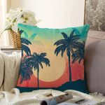 - Sonil-K3480-Gorsel - Realhomes Watercolor Gün Batımı Dijital Baskılı Modern Raşel Kadife Yastık Kırlent Kılıfı Realhomes