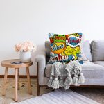 Pop Art Dijital Baskılı Modern Raşel Kadife Yastık Kırlent Kılıfı Realhomes