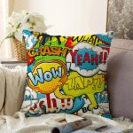 Pop Art Dijital Baskılı Modern Raşel Kadife Yastık Kırlent Kılıfı Realhomes