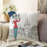 - Sonil-K3492-Gorsel - Realhomes  Fashion Çizim Desenli Dijital Baskılı Modern Raşel Kadife Yastık Kırlent Kılıfı Realhomes