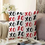 - Sonil-K3494-Gorsel - Realhomes XO Harf Tasarımlı Dijital Baskılı Modern Raşel Kadife Yastık Kırlent Kılıfı Realhomes