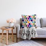 Renkli Mozaik Desenli Modern Dijital Baskılı Şönil Yastık Kırlent Kılıfı Realhomes