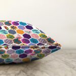 Renkli Mozaik Desenli Modern Dijital Baskılı Şönil Yastık Kırlent Kılıfı Realhomes