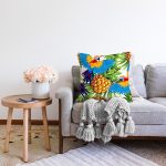 - Sonil-K3497-Gorsel-1 - Realhomes Ananas Tropikal Desenli Özel Tasarım Dijital Baskılı Modern Raşel Kadife Yastık Kırlent Kılıfı Realhomes