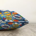 - Sonil-K3498-Gorsel-2 - Realhomes Mavi Zeminde Pop Art Özel Tasarımlı Dijital Baskılı Modern Raşel Kadife Yastık Kırlent Kılıfı Realhomes