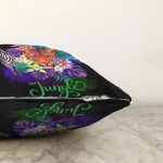 Siyah Zeminde Jungle Özel Tasarımlı Modern Raşel Kadife Yastık Kırlent Kılıfı Realhomes