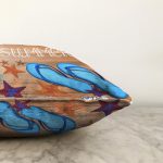 Summer Plaj Tasarımlı Dijital Baskılı Dekoratif Raşel Kadife Yastık Kırlent Kılıfı Realhomes