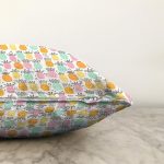 Pastel Renkte Ananaslar Özel Tasarım Modern Raşel Kadife Yastık Kırlent Kılıfı Realhomes