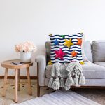 Zikzak 3D Yıldız Desenli Dijital Baskılı Modern Raşel Kadife Yastık Kırlent Kılıfı Realhomes