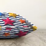 Zikzak 3D Yıldız Desenli Dijital Baskılı Modern Raşel Kadife Yastık Kırlent Kılıfı Realhomes