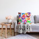 - Sonil-K3528-Gorsel-1 - Realhomes Renkli Kelebekler Özel tasarım Dijital Baskılı Modern Raşel Kadife Yastık Kırlent Kılıfı Realhomes