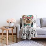 - Sonil-K3529-Gorsel-1 - Realhomes  Özel Tasarım Köpekçik Tasarımlı Dijital Baskılı Modern Raşel Kadife Yastık Kırlent Kılıfı Realhomes