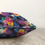 - Sonil-K3536-Gorsel-2 - Realhomes  Siyah Zeminde Tropikal Orman Dijital Baskılı Modern Raşel Kadife Yastık Kırlent Kılıfı Realhomes