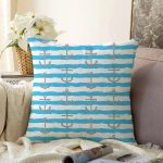- Sonil-K3548-Gorsel - Realhomes Realhomes Mavi Çizgili Çapa Desenli Özel Tasarım Dijital Baskılı Modern Raşel Kadife Yastık Kırlent Kılıfı Realhomes