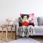 Özel Tasarımlı Uzak Doğu Motifli Dijital Baskılı Modern Raşel Kadife Yastık Kırlent Kılıfı Realhomes
