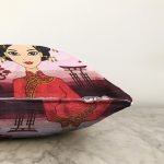 Özel Tasarımlı Uzak Doğu Motifli Dijital Baskılı Modern Raşel Kadife Yastık Kırlent Kılıfı Realhomes