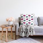 - Sonil-K3555-Gorsel-1 - Realhomes  Göz Dudak Kaş Motifli Özel Tasarımlı Dijital Baskılı Modern Raşel Kadife Yastık Kırlent Kılıfı Realhomes