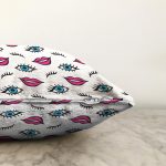 - Sonil-K3555-Gorsel-2 - Realhomes  Göz Dudak Kaş Motifli Özel Tasarımlı Dijital Baskılı Modern Raşel Kadife Yastık Kırlent Kılıfı Realhomes