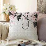 - Sonil-K3603-Gorsel - Realhomes Beyaz Zeminde Çiçek Motifli Özel Tasarım Dijital Baskılı Modern Raşel Kadife Yastık Kırlent Kılıfı Realhomes