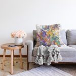 Suluboya Desenli Dijital Baskılı Modern Raşel Kadife Yastık Kırlent Kılıfı Realhomes