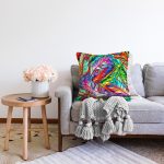 Renkli yapraklar Dijital Baskılı Modern Raşel Kadife Yastık Kırlent Kılıfı Realhomes