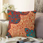 Etnik Motifli Dijital Baskılı Modern Raşel Kadife Yastık Kırlent Kılıfı Realhomes