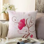 Gelincik Motifli Dijital Baskılı Şönil Yastık Kırlent Kılıfı Realhomes