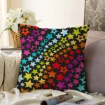 - Sonil-K3623-Gorsel - Realhomes  Renkli Yıldızlar Özel tasarım Dijital Baskılı Raşel Kadife Yastık Kırlent Kılıfı Realhomes